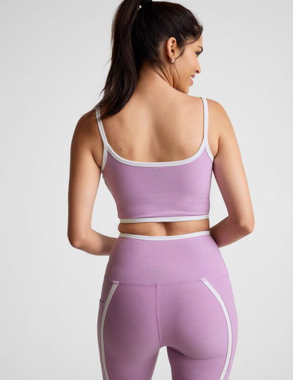 Spacedye High Cropped Tank with Contrast Trim, Princess Seams, Activewear Comfort