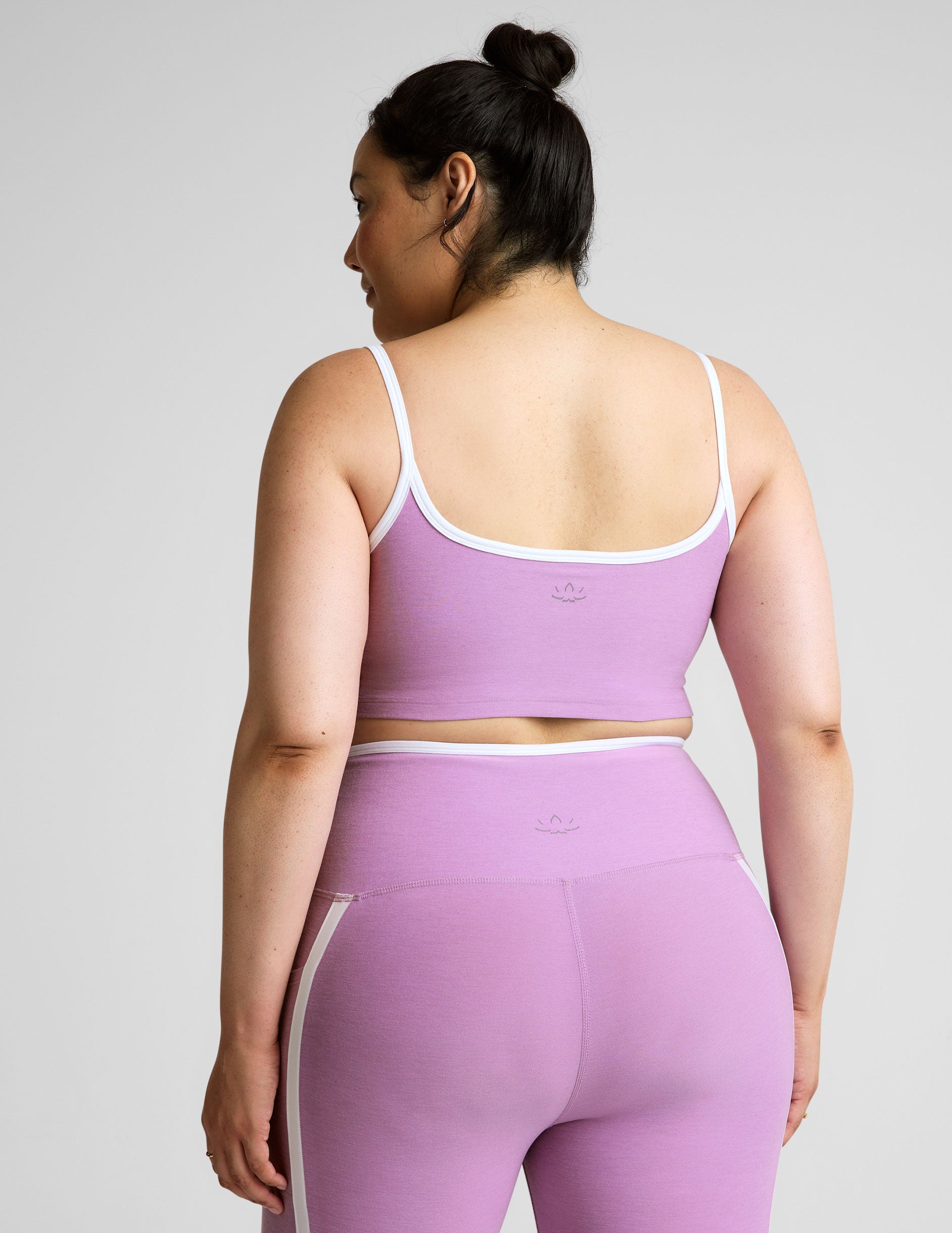 Spacedye High Cropped Tank with Contrast Trim, Princess Seams, Activewear Comfort