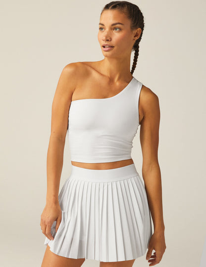 Spacedye One-Shoulder Cropped Tank: Built-in Bra, Medium Support Active Top