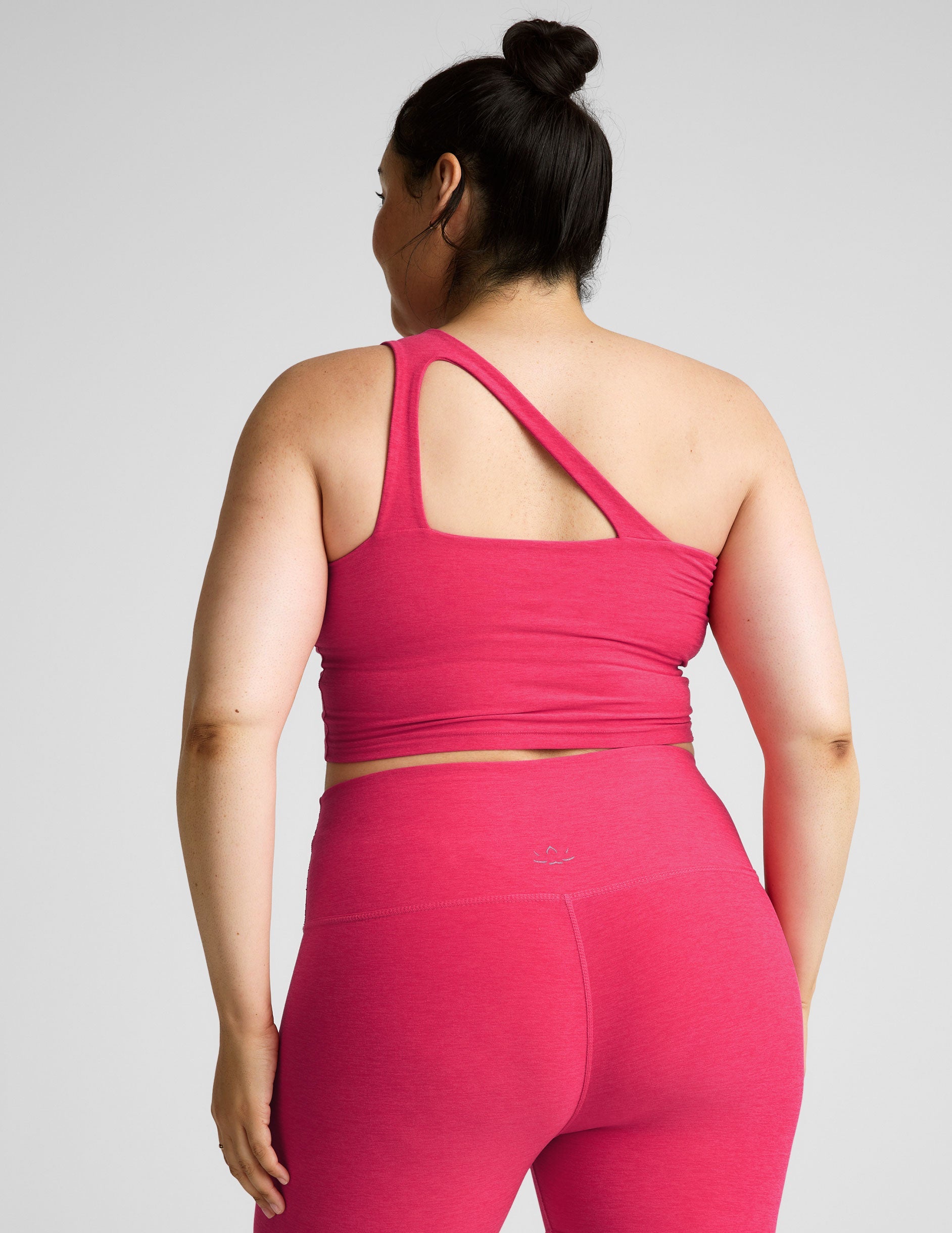 Bold Spacedye Cropped Tank: Asymmetrical One-Shoulder, Built-in Bra, Medium Support