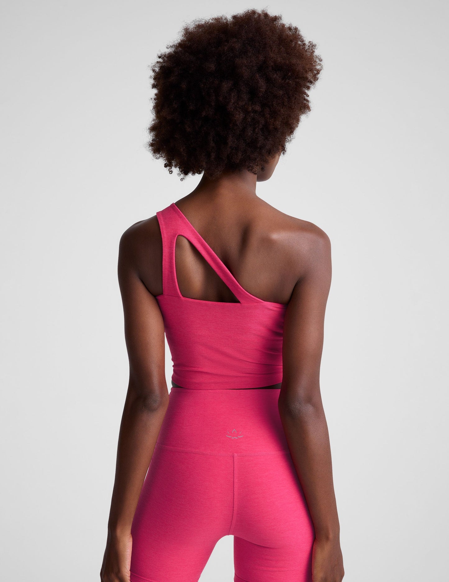 Bold Spacedye Cropped Tank: Asymmetrical One-Shoulder, Built-in Bra, Medium Support
