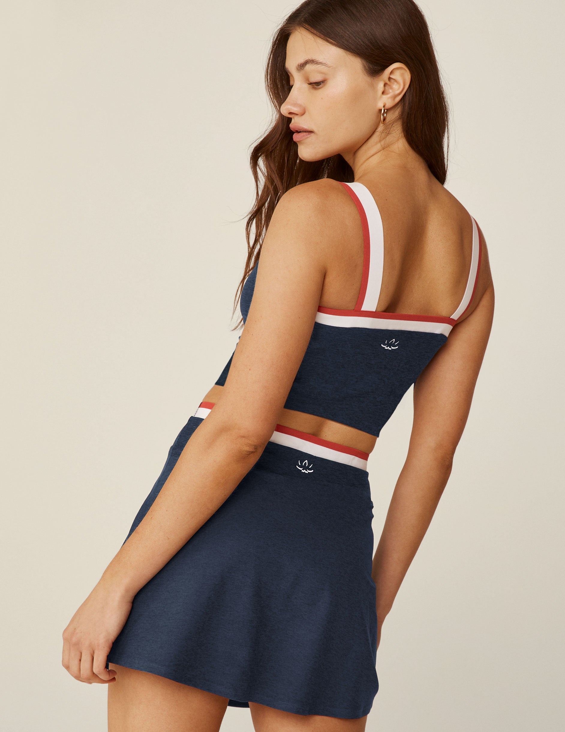 Beyond Yoga Spacedye Nautical Striped Cropped Tank - Square Neck Activewear