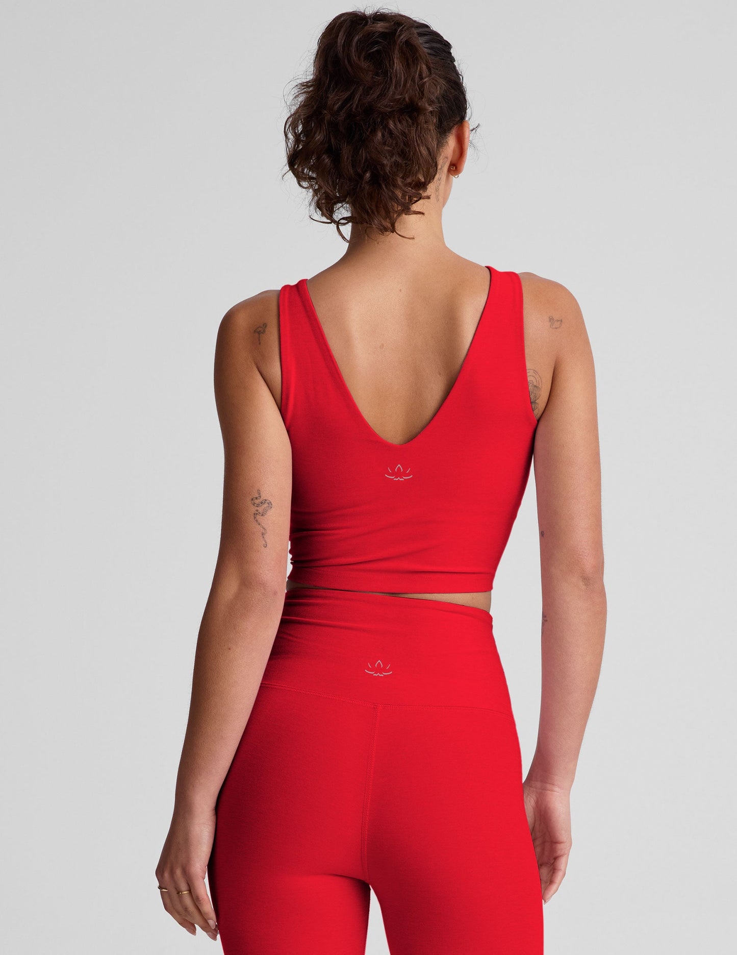 Women's Spacedye V-Neck Cropped Tank Top with Built-in Bra