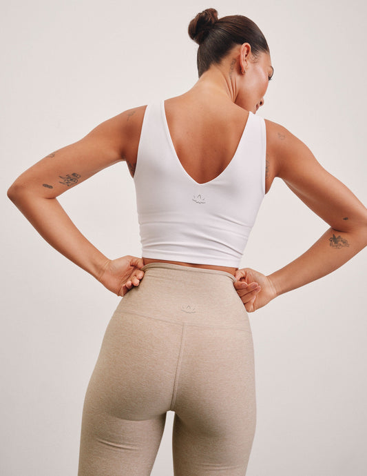 Comfortable Spacedye V-Neck Cropped Tank Top for Active & Casual Wear