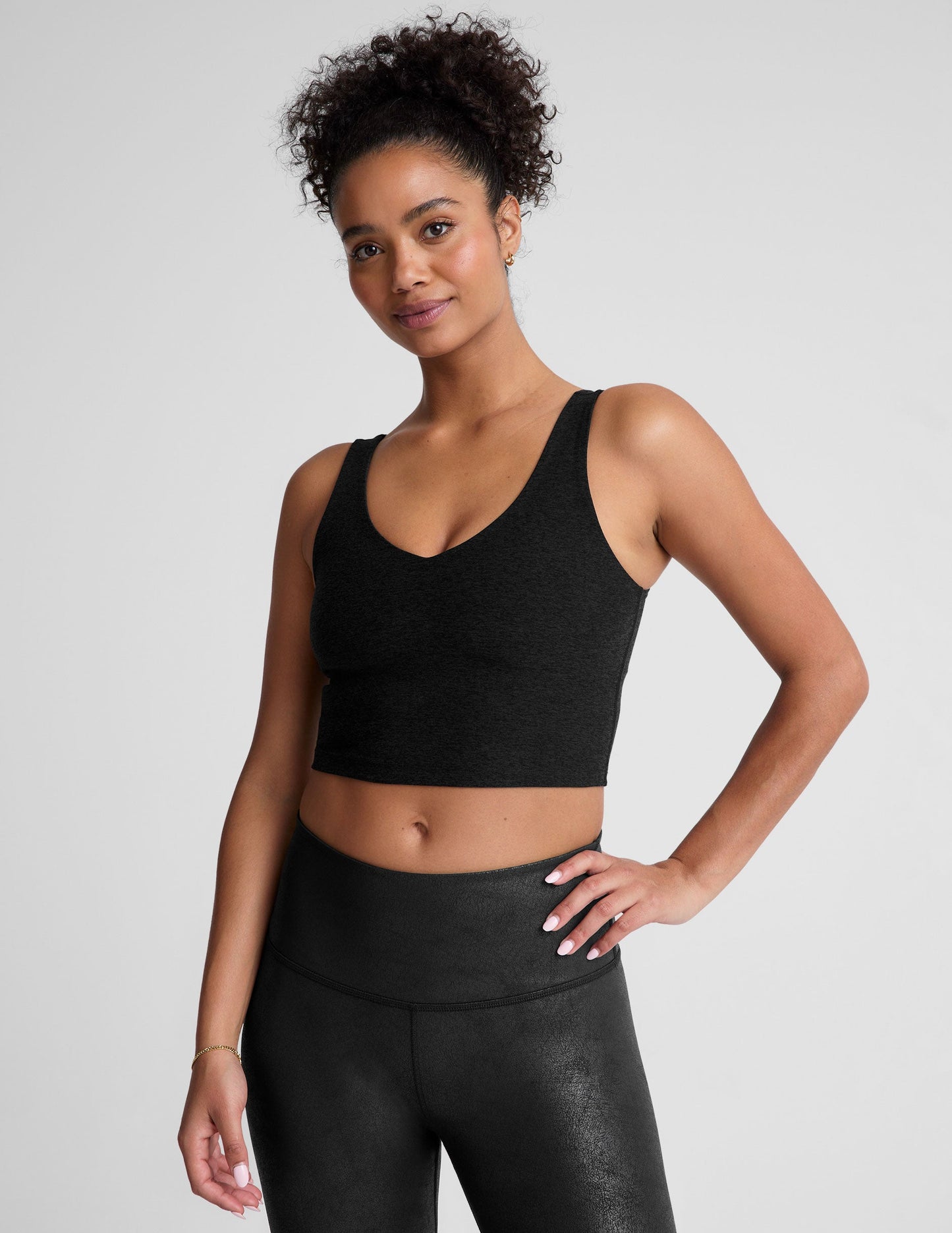 Beyond Yoga Spacedye V-Neck Cropped Tank Top with Comfortable Built-In Bra