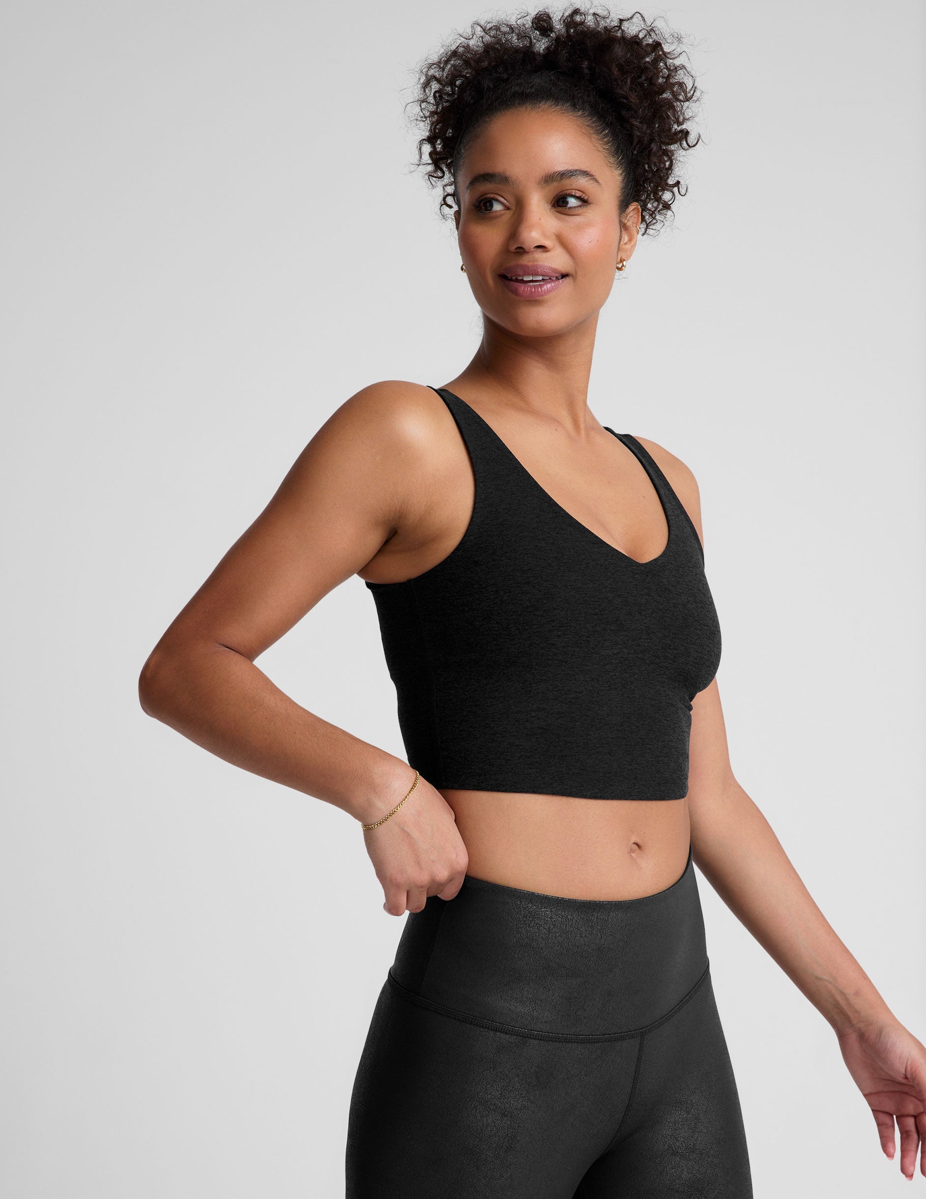 Beyond Yoga Spacedye V-Neck Cropped Tank Top with Comfortable Built-In Bra