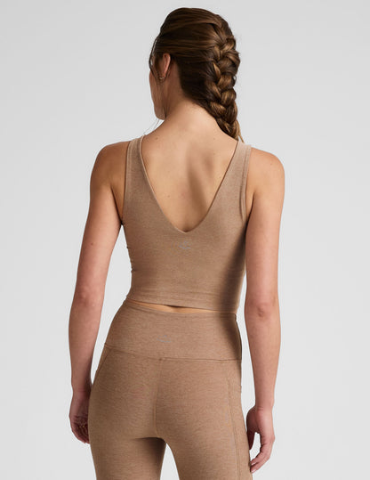 Beyond Yoga Spacedye Fabric V-Neck Cropped Tank Top, Built-in Shelf Bra
