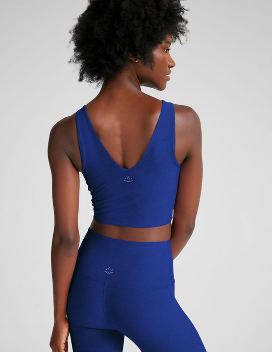 Spacedye Good Day Cropped Tank: V-Neck, Built-In Bra, Soft, Active Fit