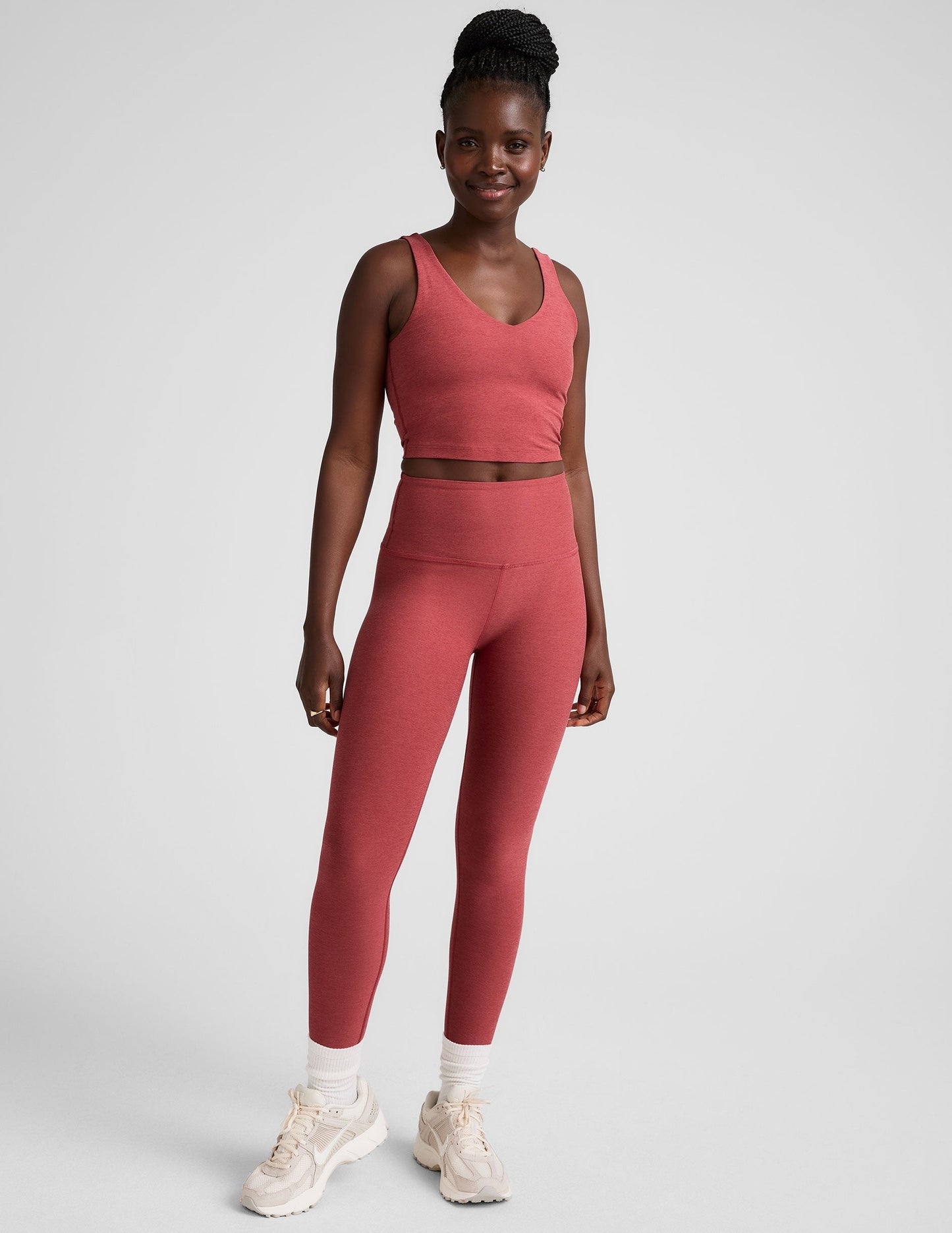 Beyond Yoga Spacedye V-Neck Cropped Tank Top with Built-in Bra