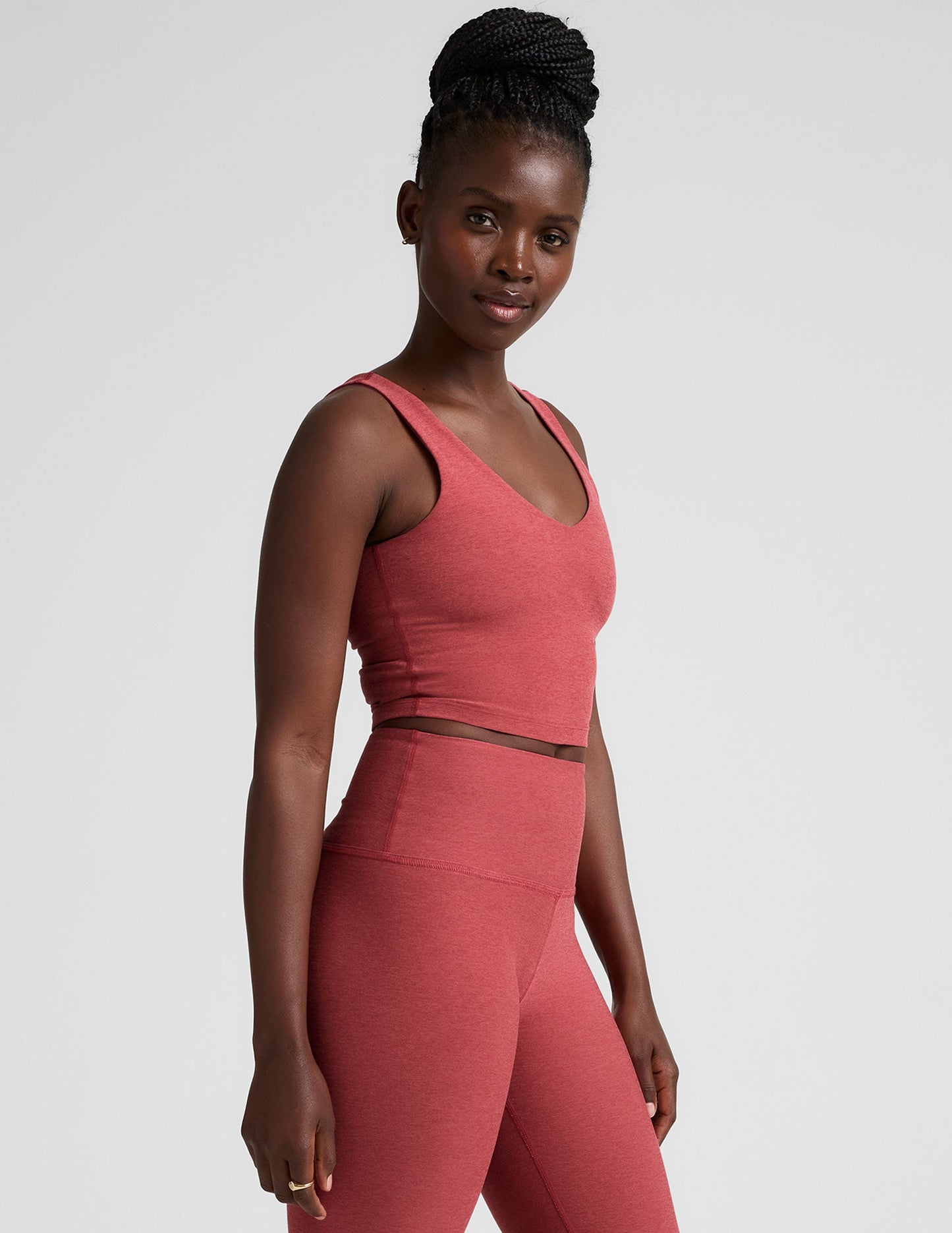 Beyond Yoga Spacedye V-Neck Cropped Tank Top with Built-in Bra