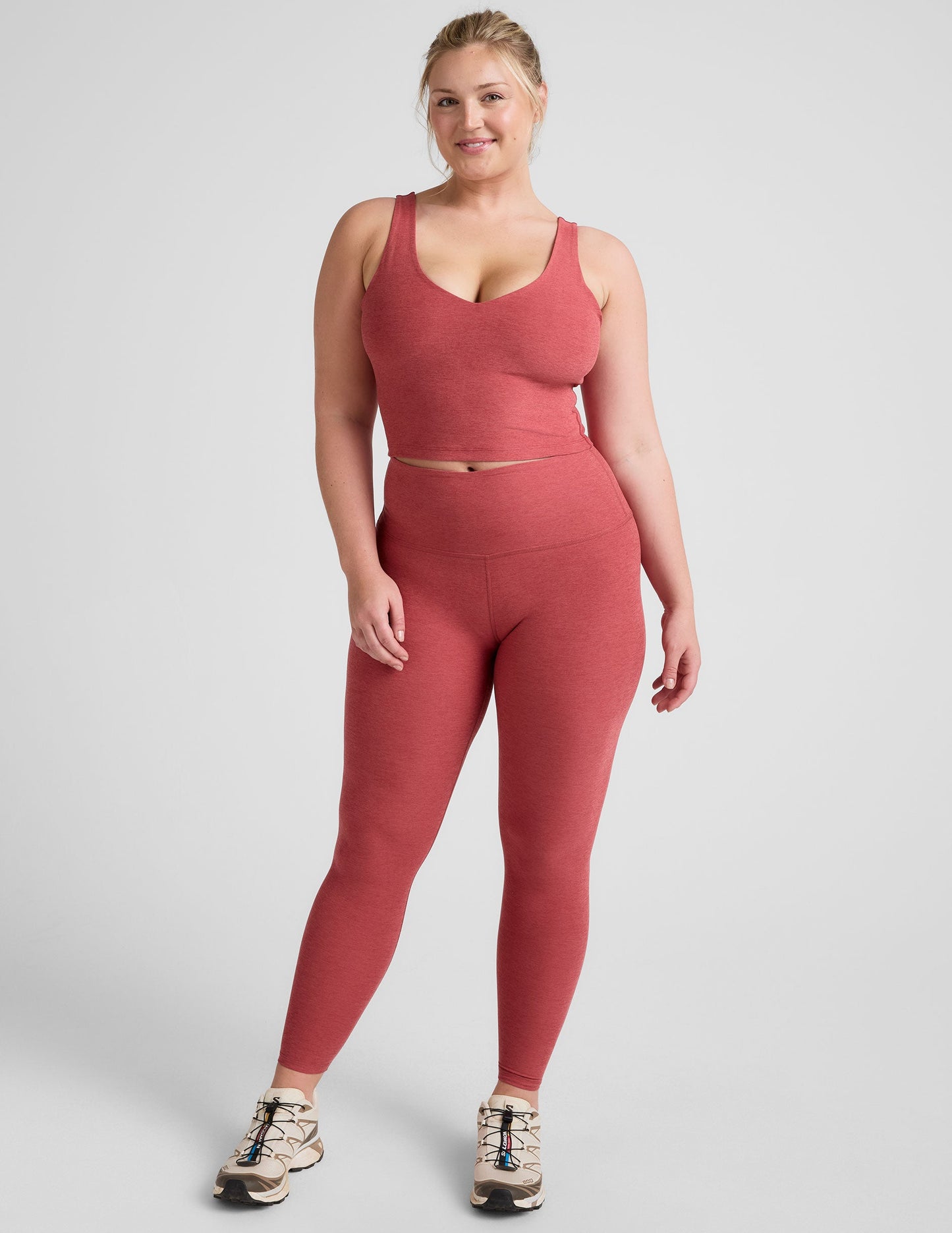 Beyond Yoga Spacedye V-Neck Cropped Tank Top with Built-in Bra