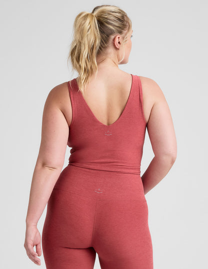 Beyond Yoga Spacedye V-Neck Cropped Tank Top with Built-in Bra