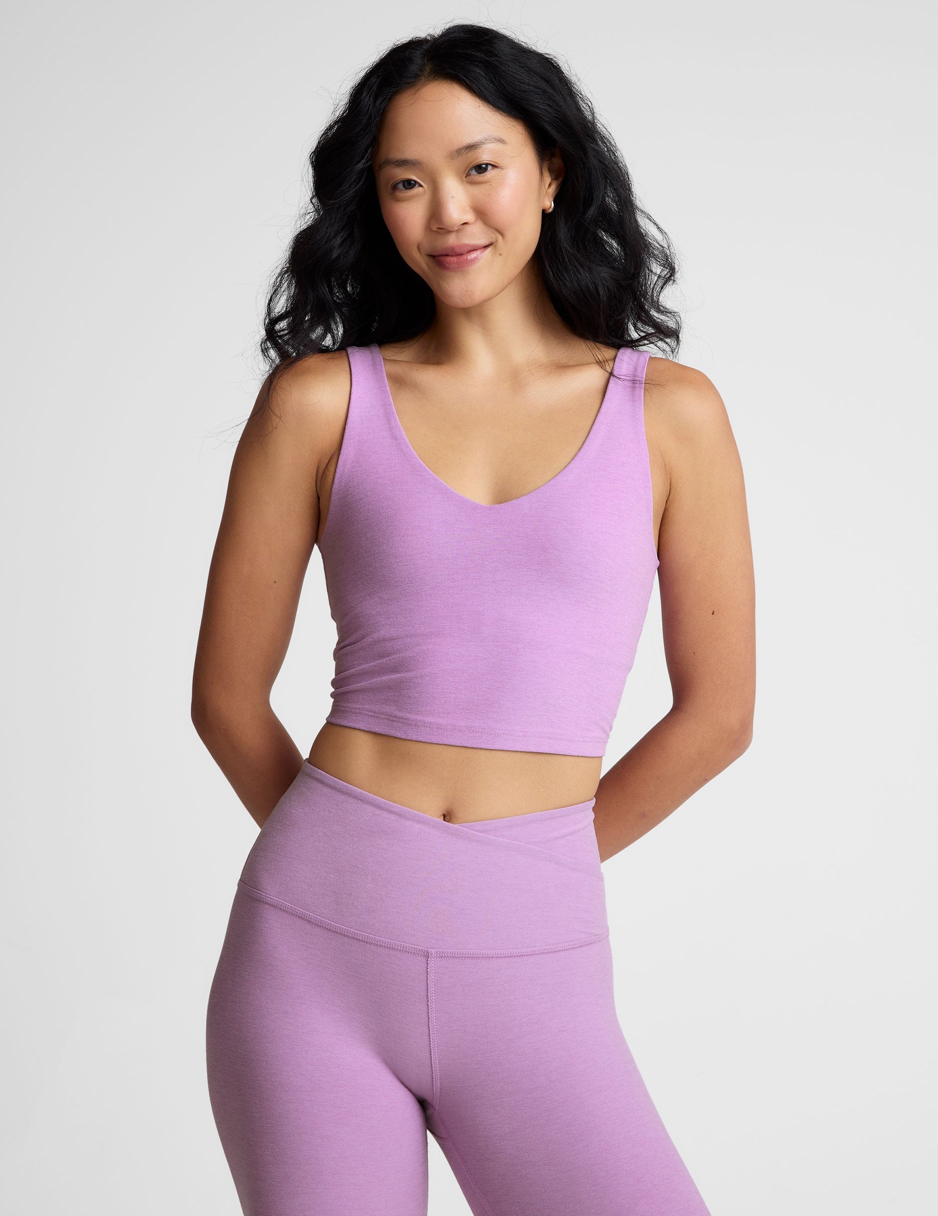 Beyond Yoga Spacedye V-Neck Cropped Tank with Built-in Bra
