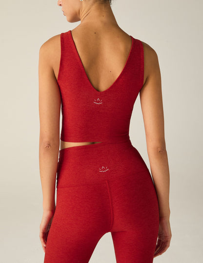 Spacedye Good Day V-Neck Cropped Tank with Built-in Bra