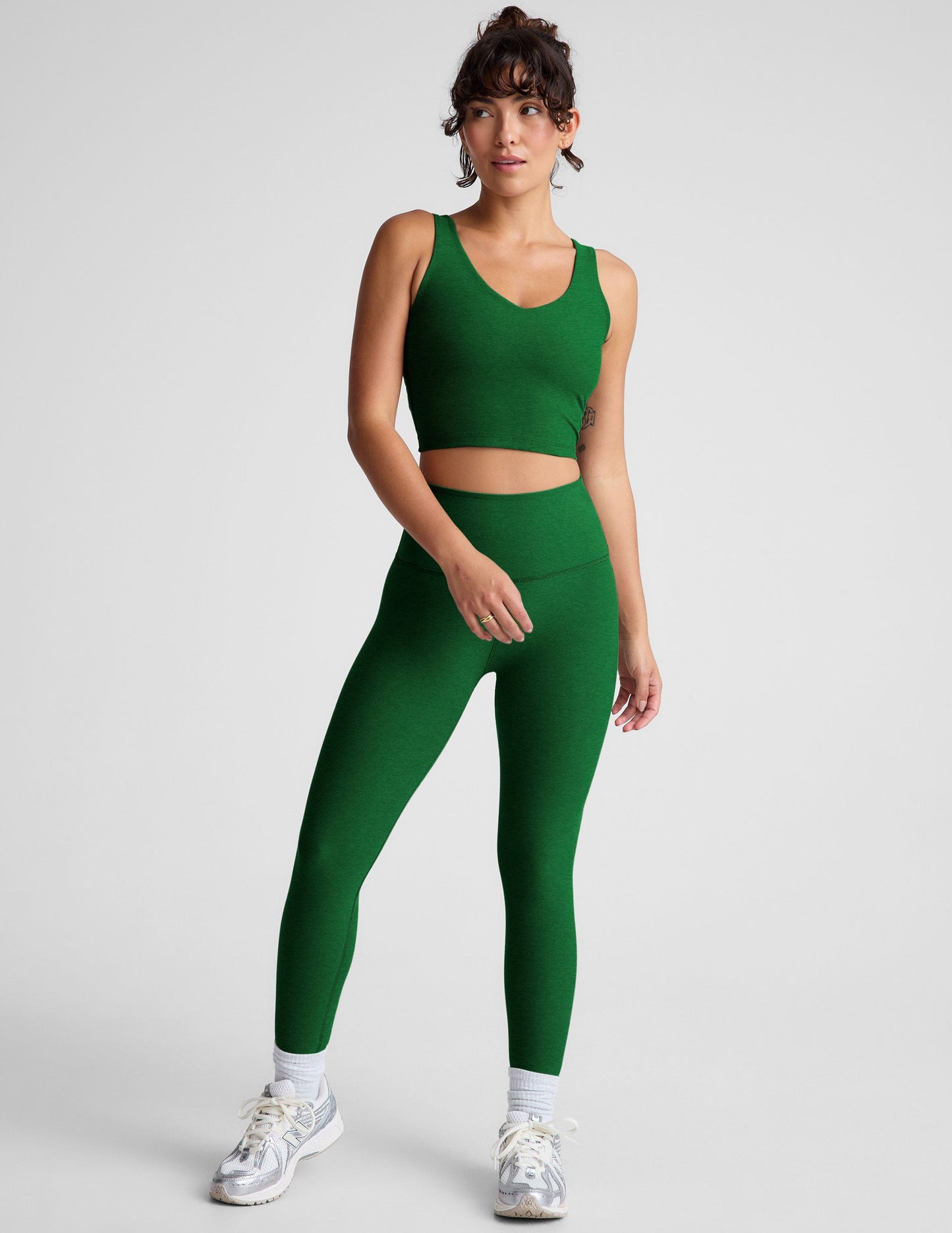 Spacedye Cropped V-Neck Tank: Built-in Bra, Soft Versatile Activewear