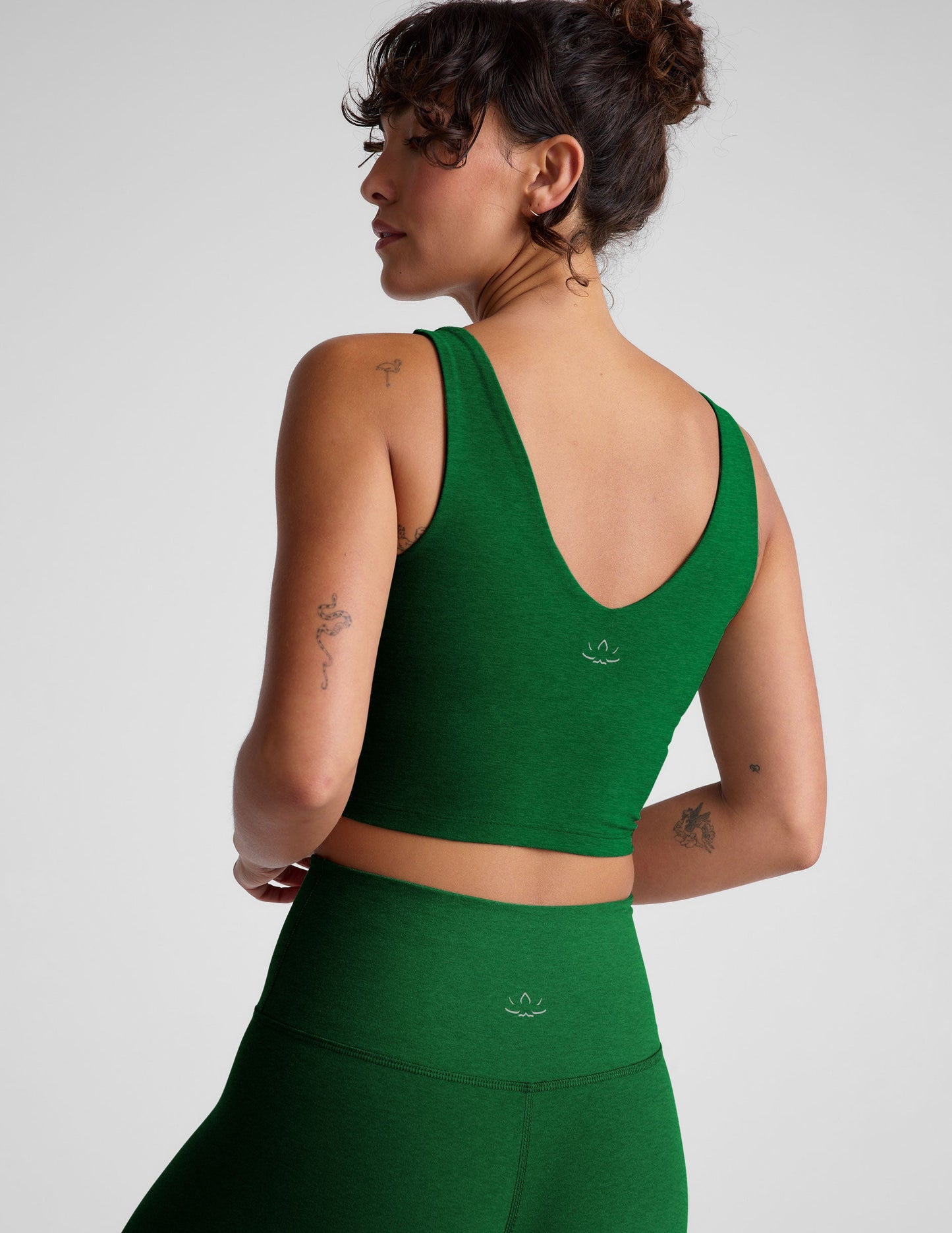 Spacedye Cropped V-Neck Tank: Built-in Bra, Soft Versatile Activewear