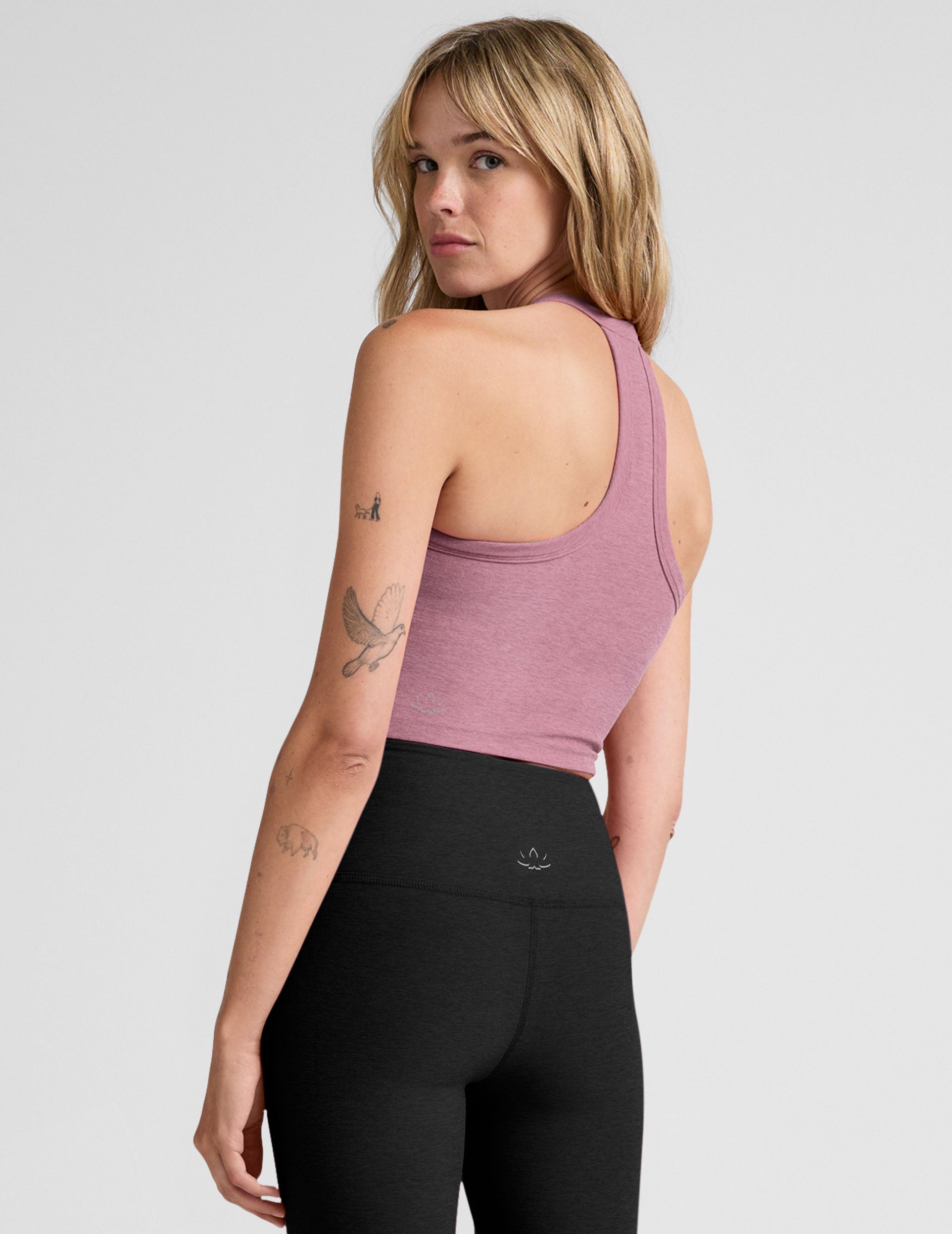 Buttery Soft Spacedye Cropped V-Neck Tank Top with Racerback Design