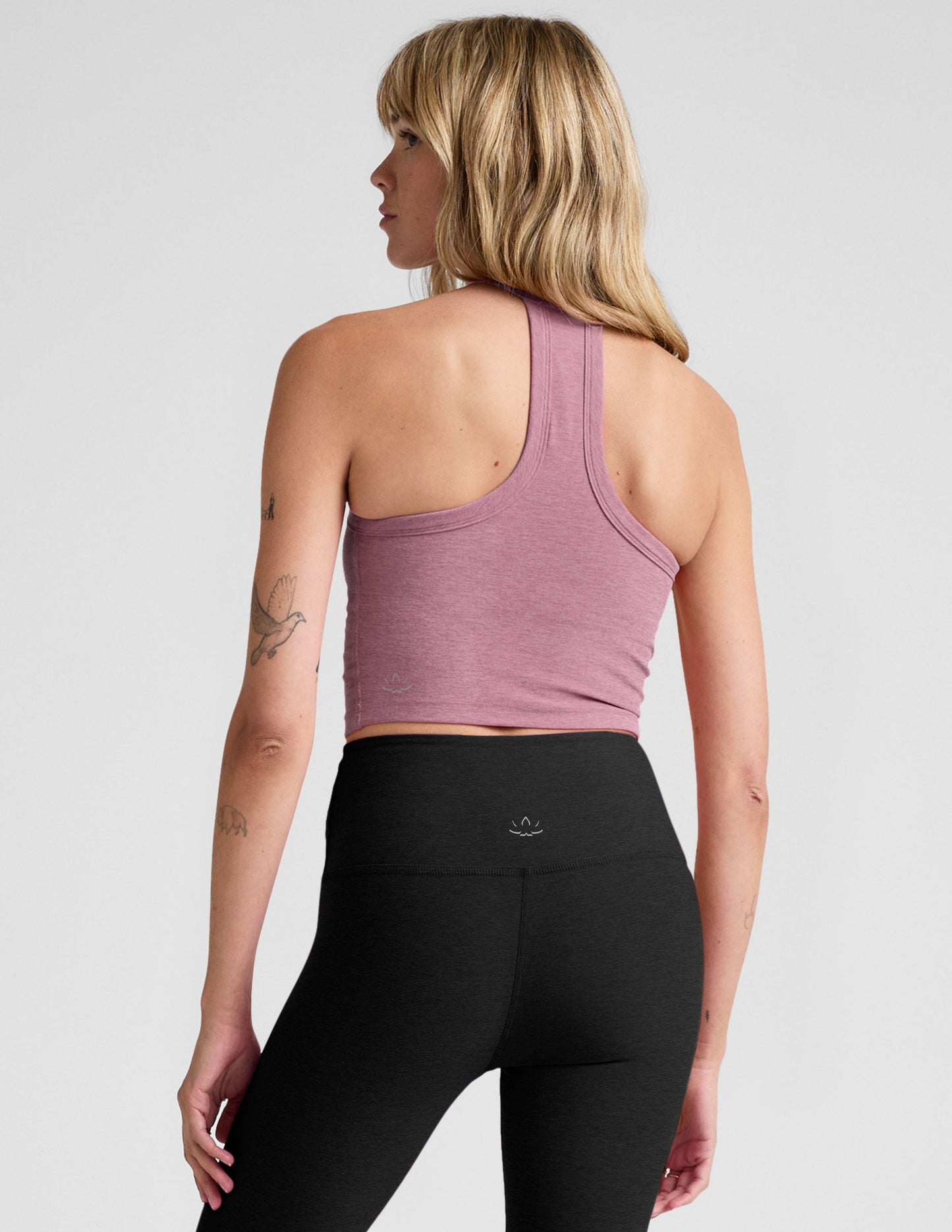 Buttery Soft Spacedye Cropped V-Neck Tank Top with Racerback Design