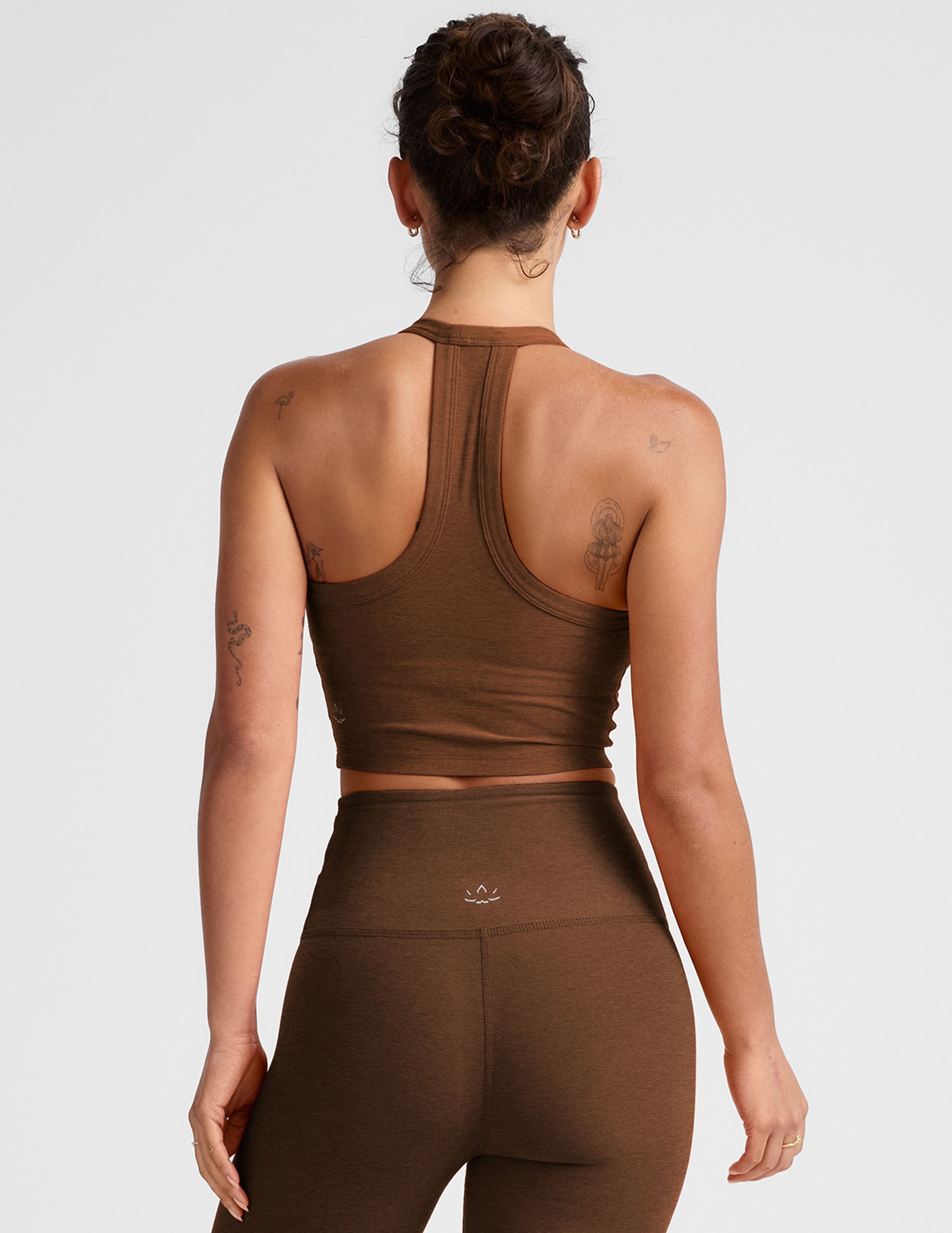Buttery Soft Spacedye V-Neck Cropped Tank Top with Racerback Comfort