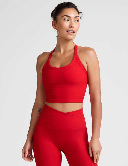 Buttery Soft Spacedye V-Neck Cropped Tank Top - Versatile Racerback Yoga