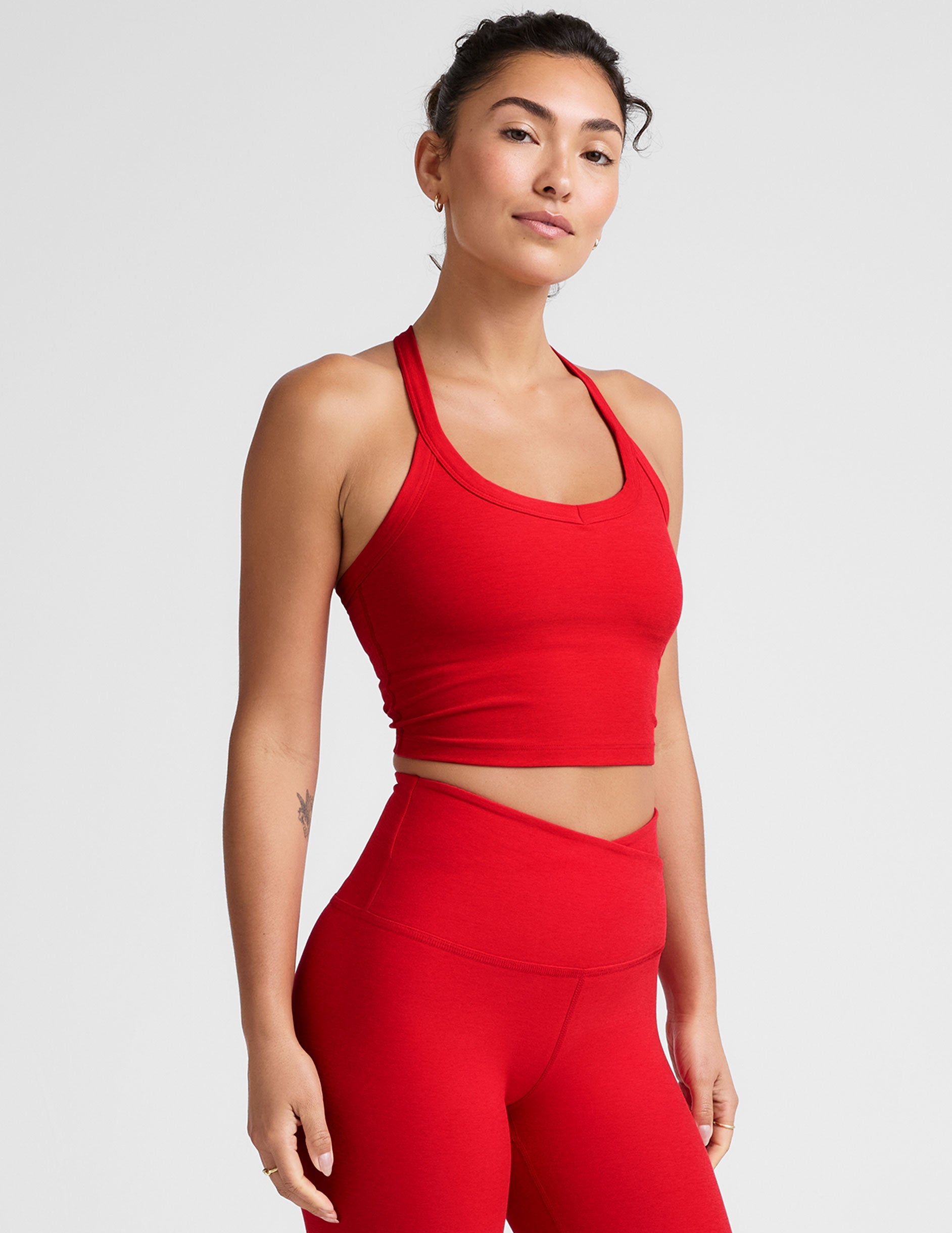 Buttery Soft Spacedye V-Neck Cropped Tank Top - Versatile Racerback Yoga