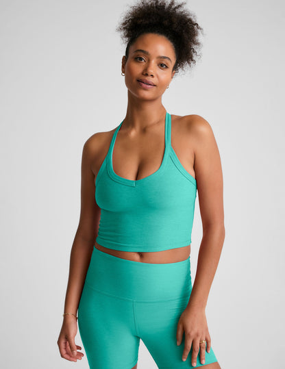Beyond Yoga Spacedye V-Neck Cropped Tank: Built-in Bra, Flattering Racerback