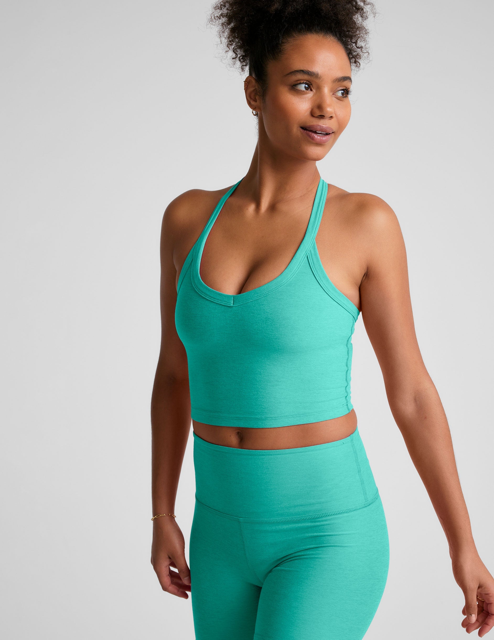 Beyond Yoga Spacedye V-Neck Cropped Tank: Built-in Bra, Flattering Racerback