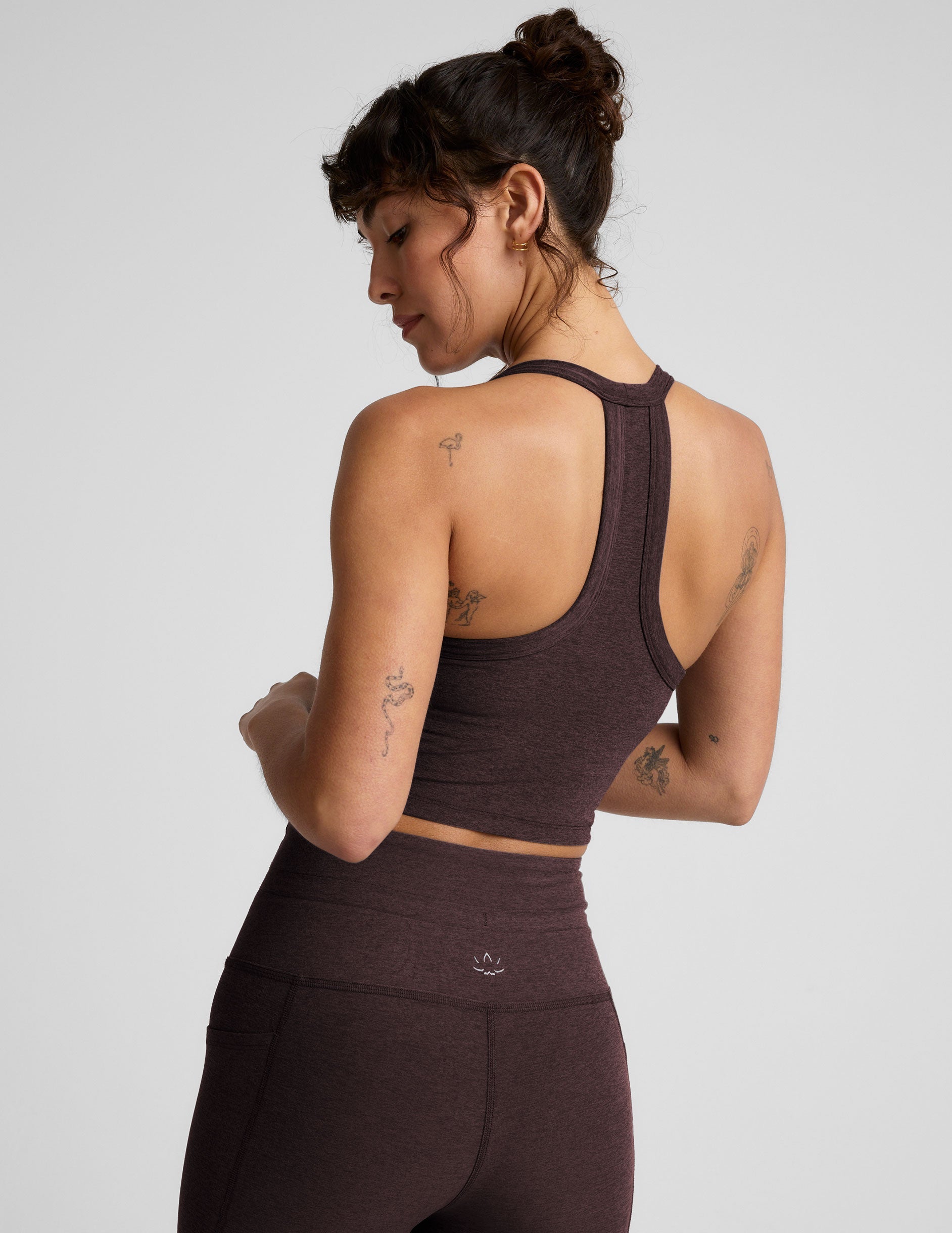 Butter-Soft Spacedye Cropped Tank V-Neck Racerback Activewear for Yoga & Comfort