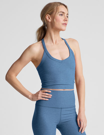 Buttery Soft Spacedye Cropped Tank Top with V-Neck and Racerback