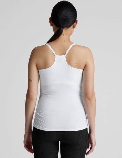 Soft Spacedye Maternity Nursing Tank Top Adjustable Straps Ruched Sides Comfort
