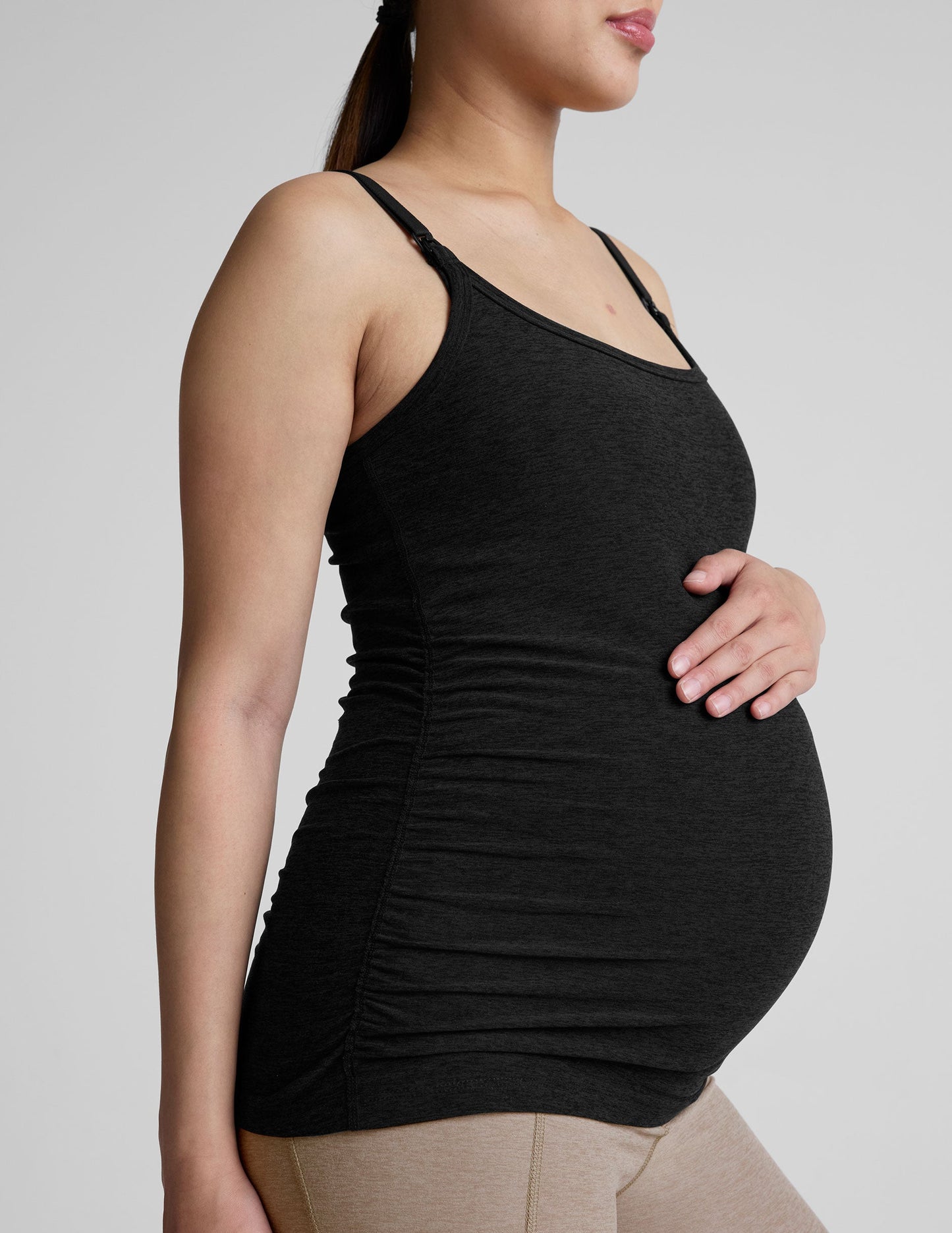 Spacedye Soft Stretch Nursing Tank: Easy-Access, Ruched Sides, Maternity Comfort