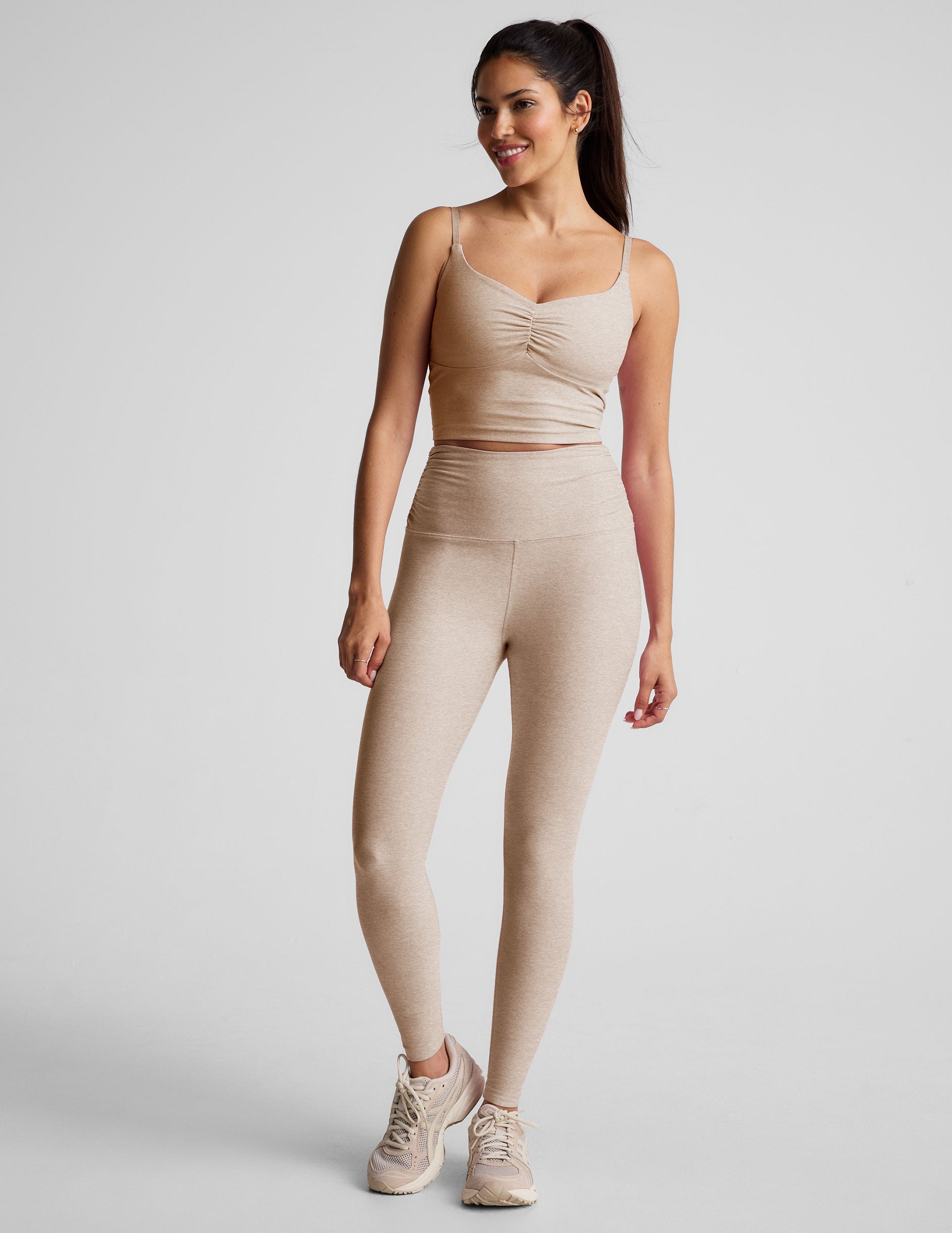 Beyond Yoga Spacedye Shirred Cropped Tank: Supportive Barre & Yoga Top