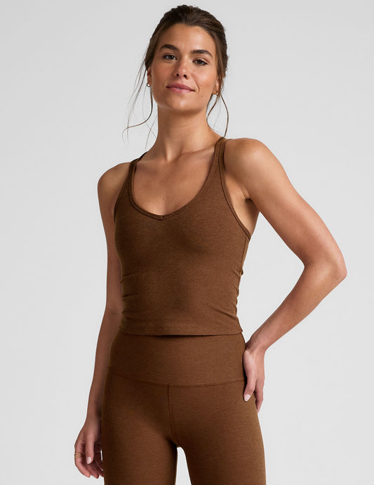 Spacedye Crossover Back V-Neck Tank Top with Built-in Bra