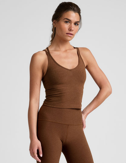 Spacedye Crossover Back V-Neck Tank Top with Built-in Bra