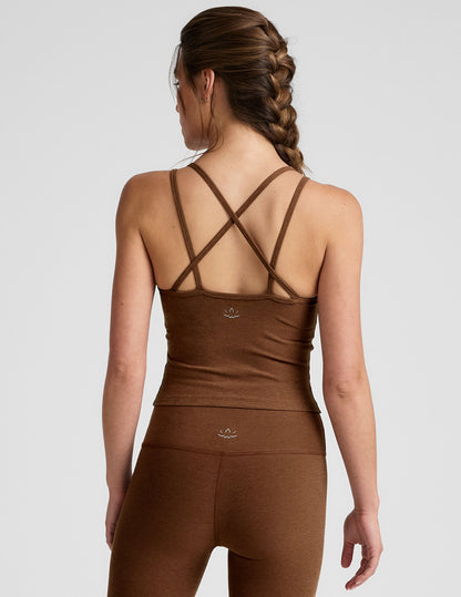 Spacedye Crossover Back V-Neck Tank Top with Built-in Bra