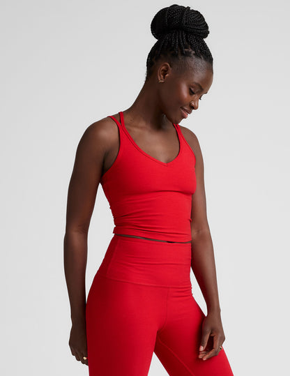 Beyond Yoga Spacedye V-Neck Cropped Tank Top with Crossover Back Straps