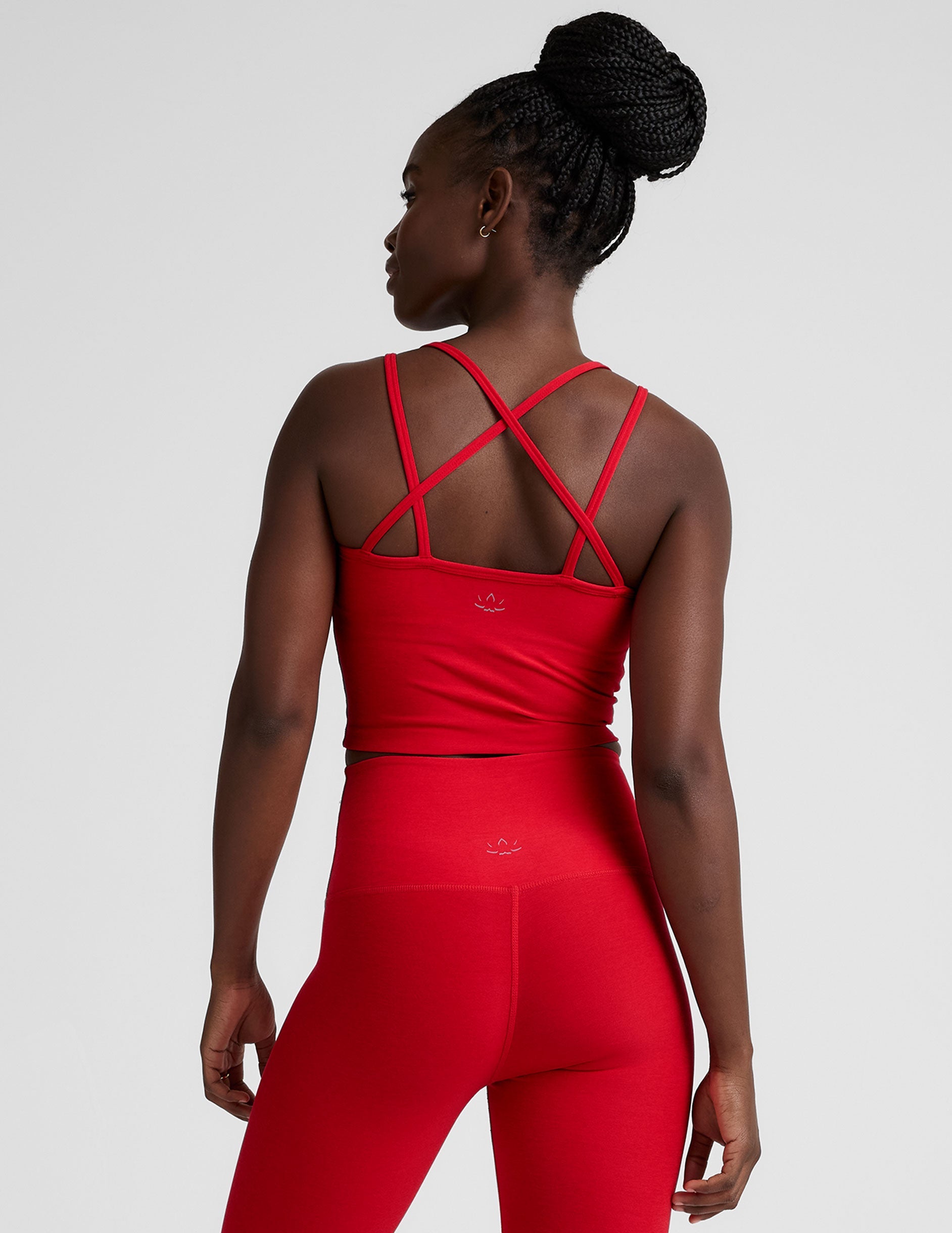 Beyond Yoga Spacedye V-Neck Cropped Tank Top with Crossover Back Straps