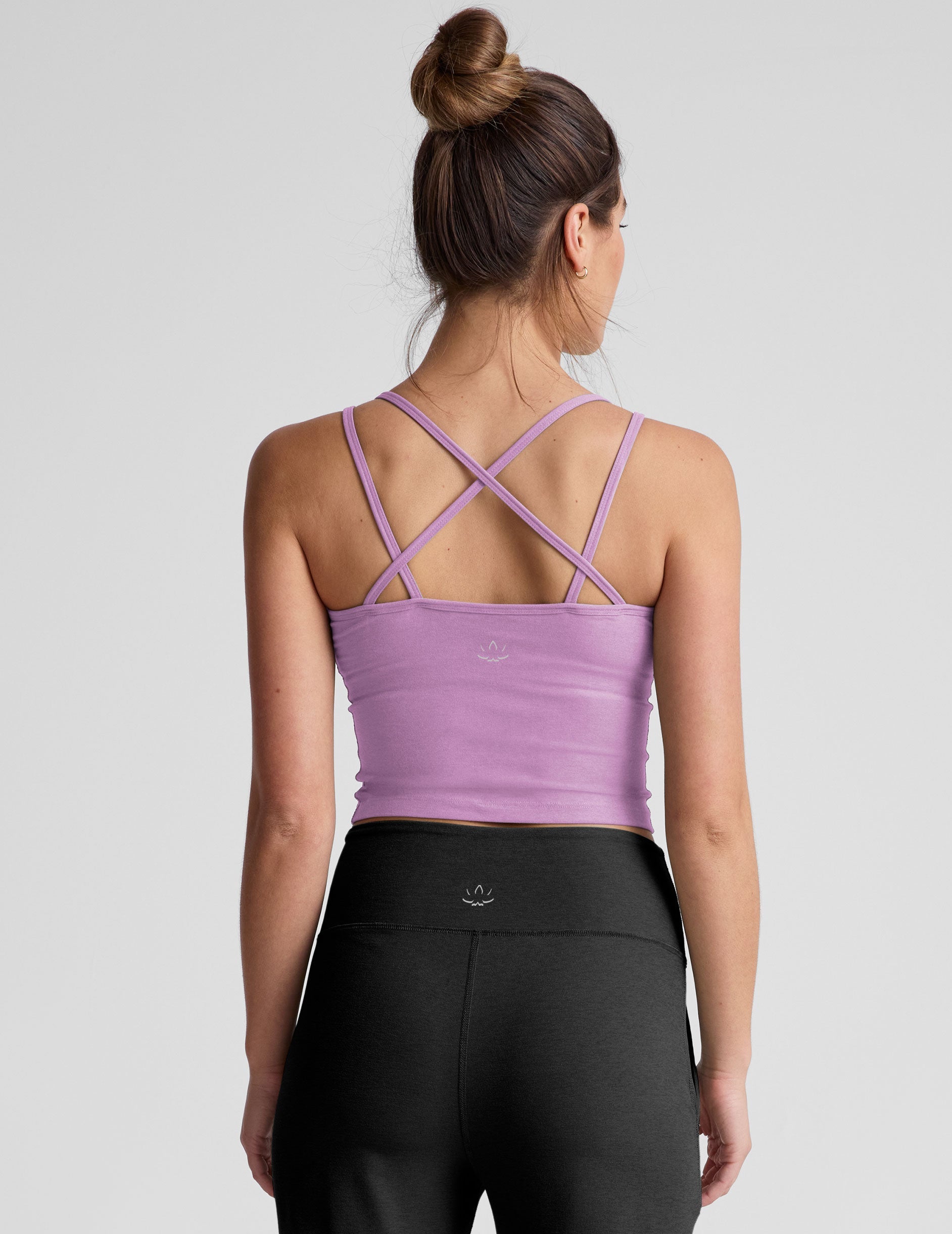 Beyond Yoga Spacedye V-Neck Criss-Cross Tank with Built-in Bra