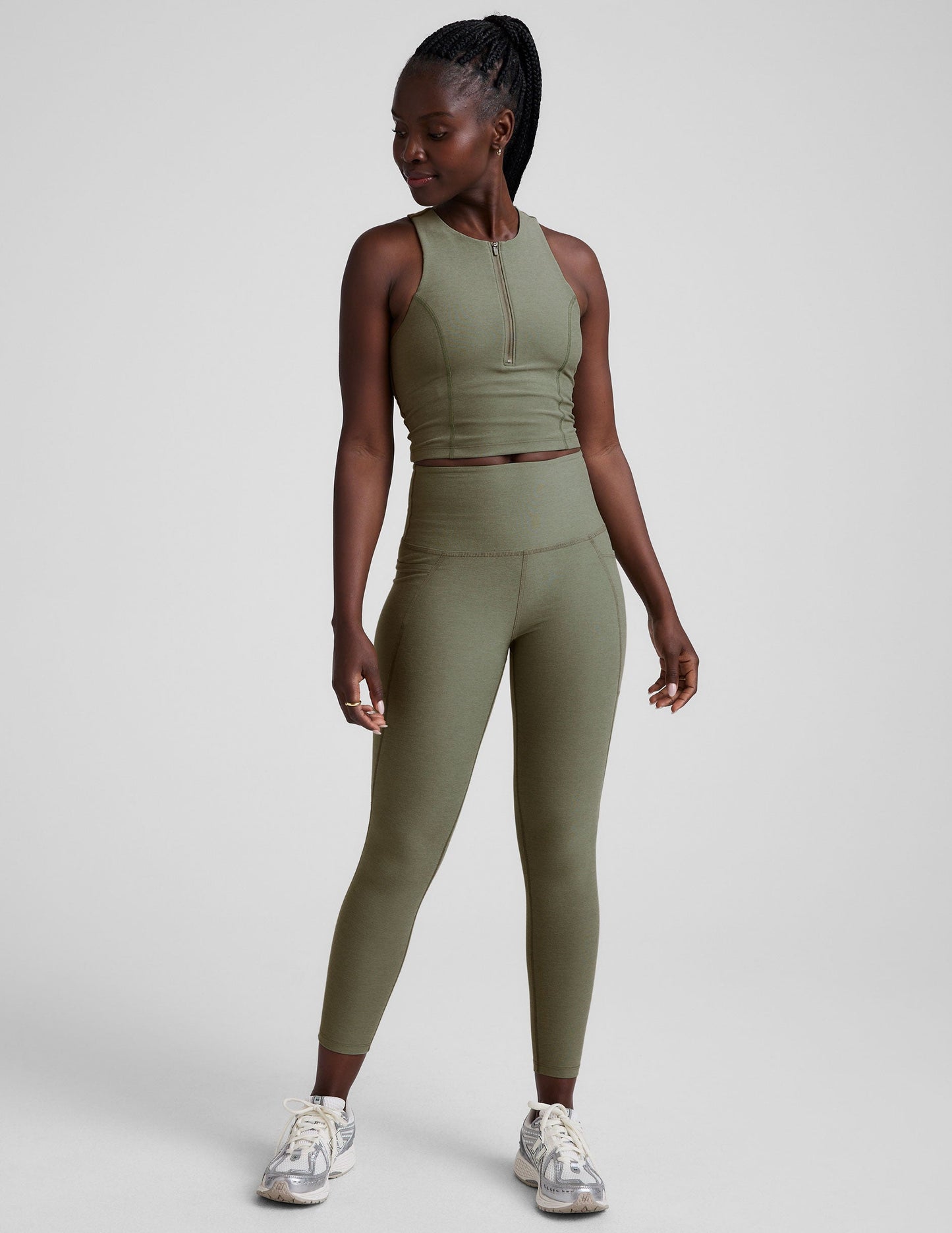Spacedye Half-Zip Cropped Tank for Active Lifestyle & Casual Wear