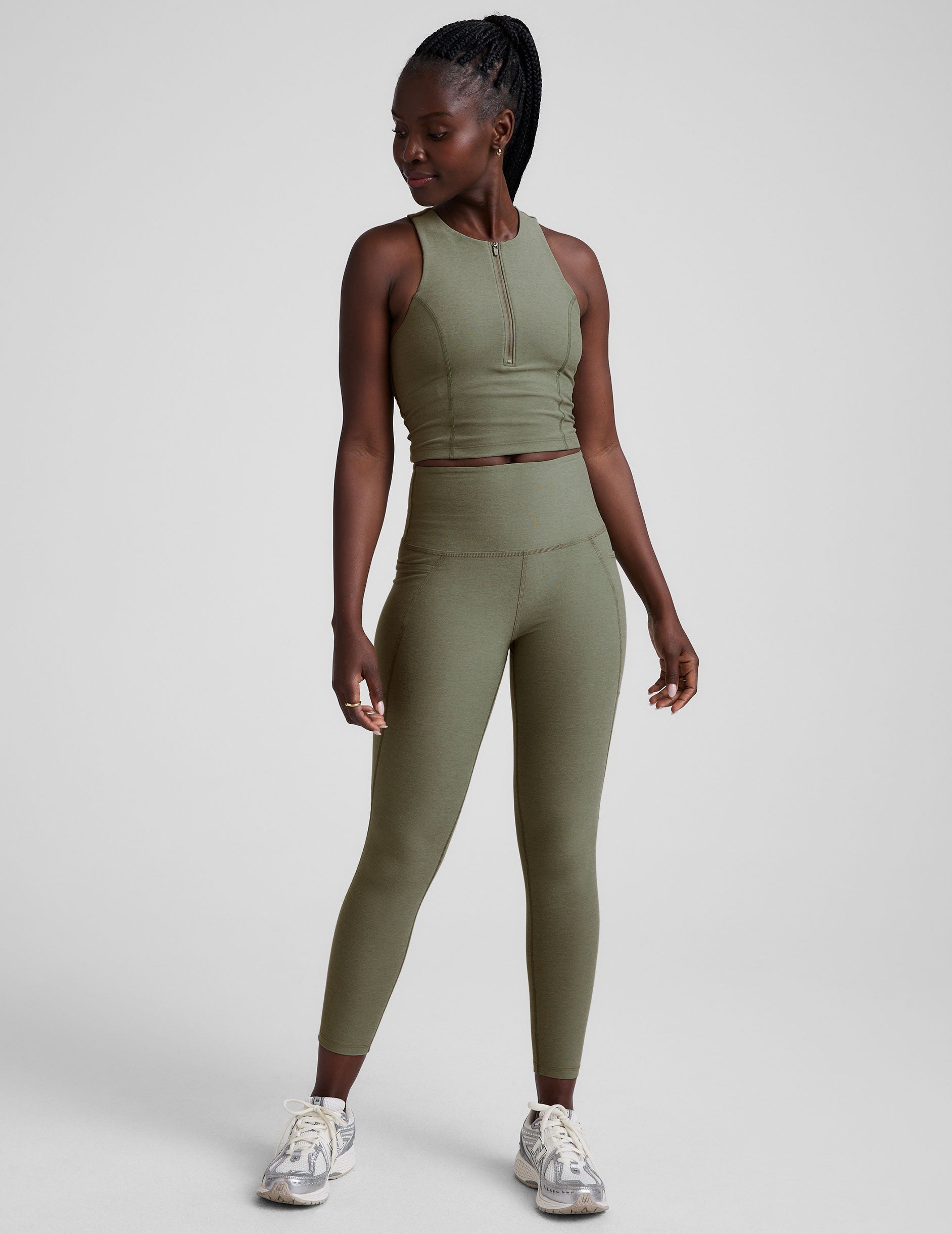 Spacedye Half-Zip Cropped Tank for Active Lifestyle & Casual Wear
