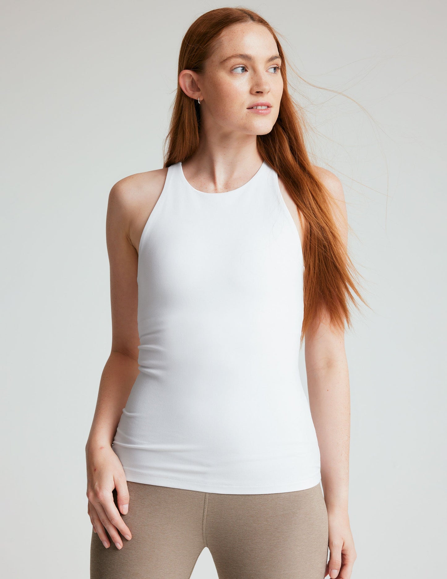 Spacedye High-Neck Long Length Refocus Tank with Built-in Bra