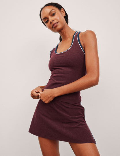 Women's Spacedye Active Tank Top with Built-In Bra & Retro Piping