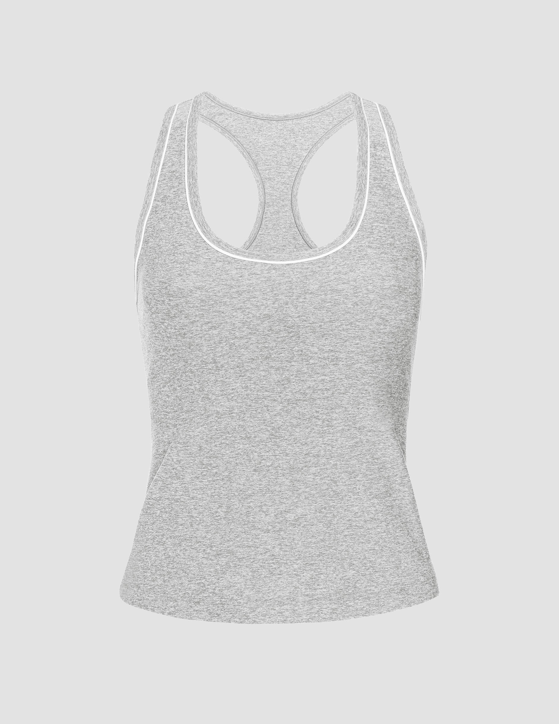 Spacedye Racerback Tank Top with Built-in Bra for Active Comfort
