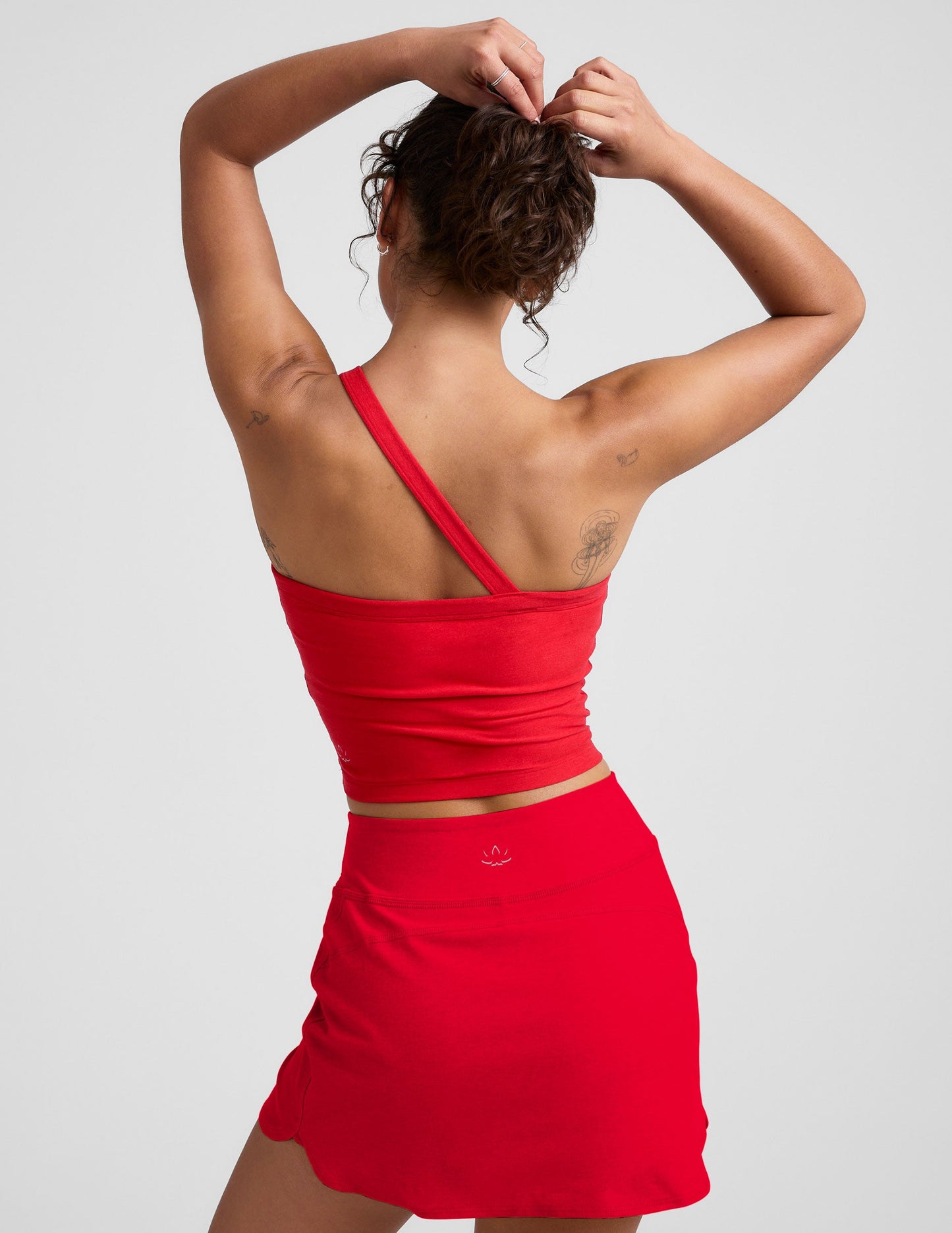 Spacedye One Shoulder Cropped Tank Top with Built-in Bra