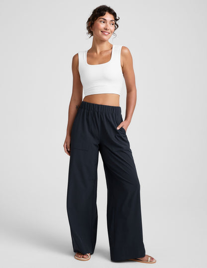 Comfortable Spacedye Square Neck Cropped Tank with Built-in Bra Support