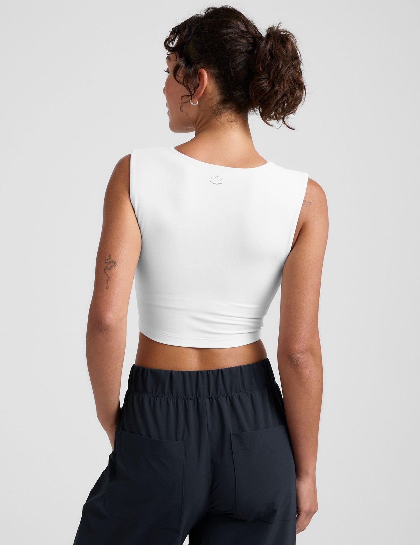 Comfortable Spacedye Square Neck Cropped Tank with Built-in Bra Support
