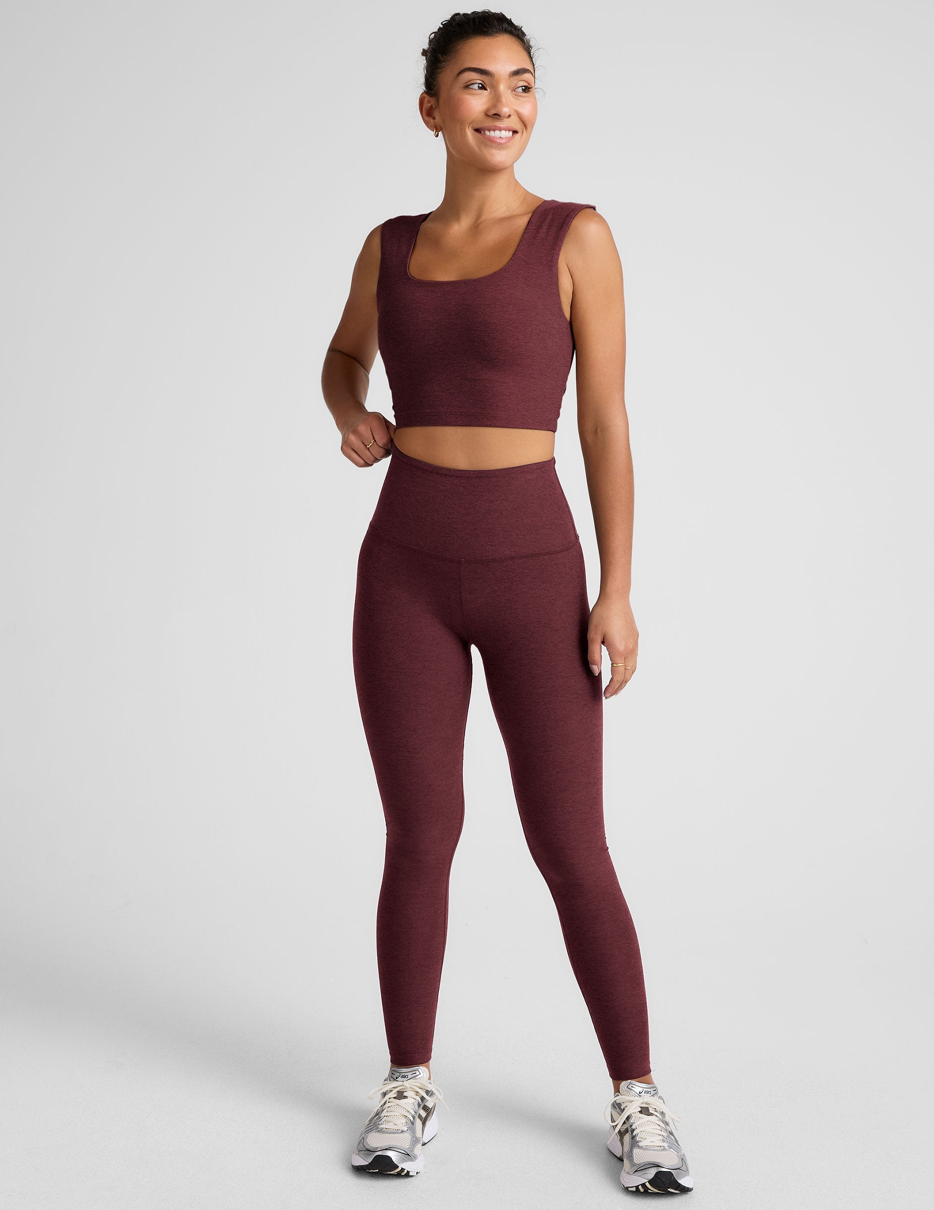 Beyond Yoga Spacedye Cropped Tank: Square Neck, Built-in Bra, Ultimate Comfort