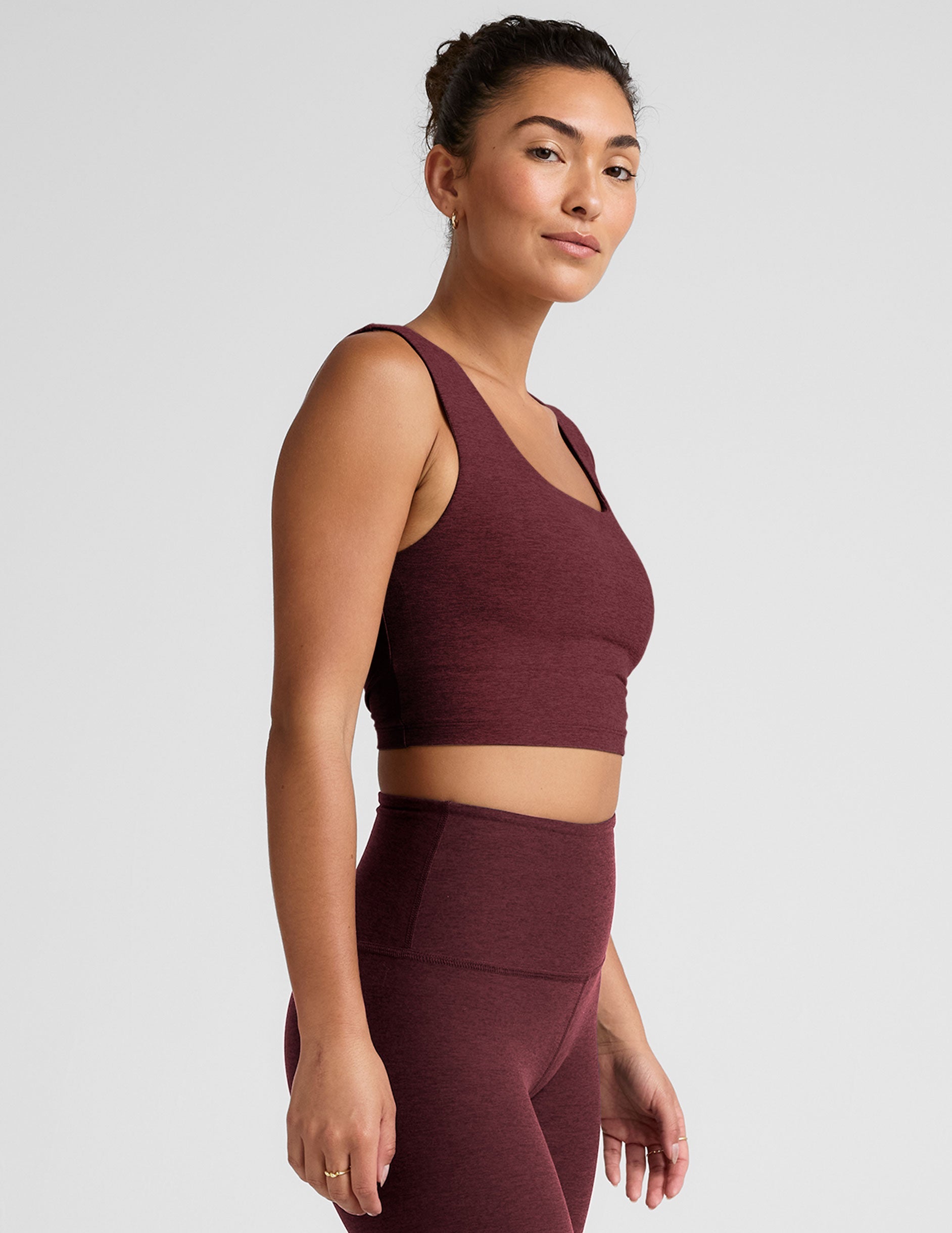 Beyond Yoga Spacedye Cropped Tank: Square Neck, Built-in Bra, Ultimate Comfort