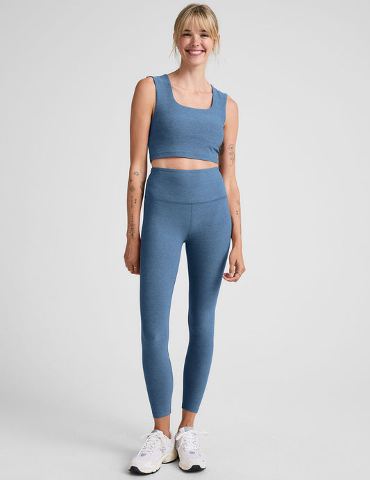 Spacedye Square Neck Cropped Tank, Built-in Bra, Removable Cups, Active Comfort
