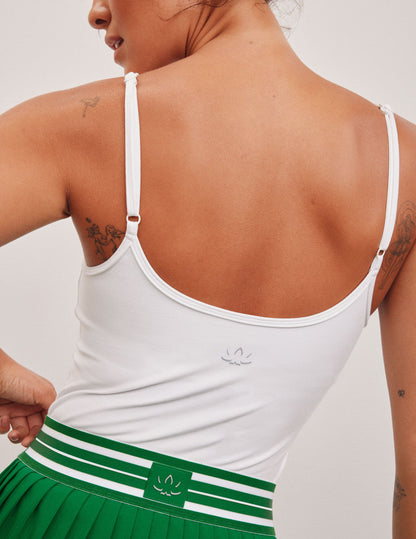 Cloud White Spacedye Forever Tank: Adjustable Straps, Midway Length, Perfect Fit